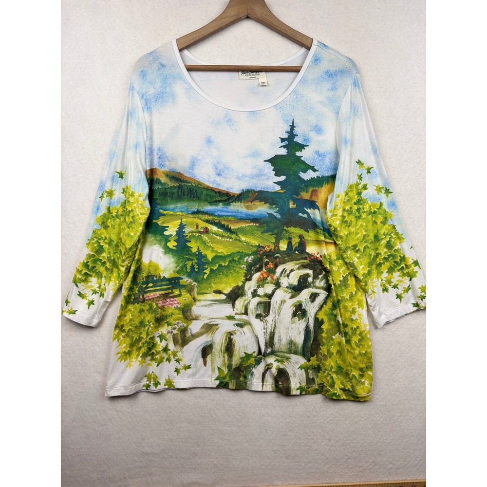 Norm Thompson Graphic‎ Top Womens PXL Scenic Landscape Print